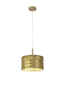 DK0826  Baymont 30cm 1 Light Pendant Antique Brass; Gold Leaf